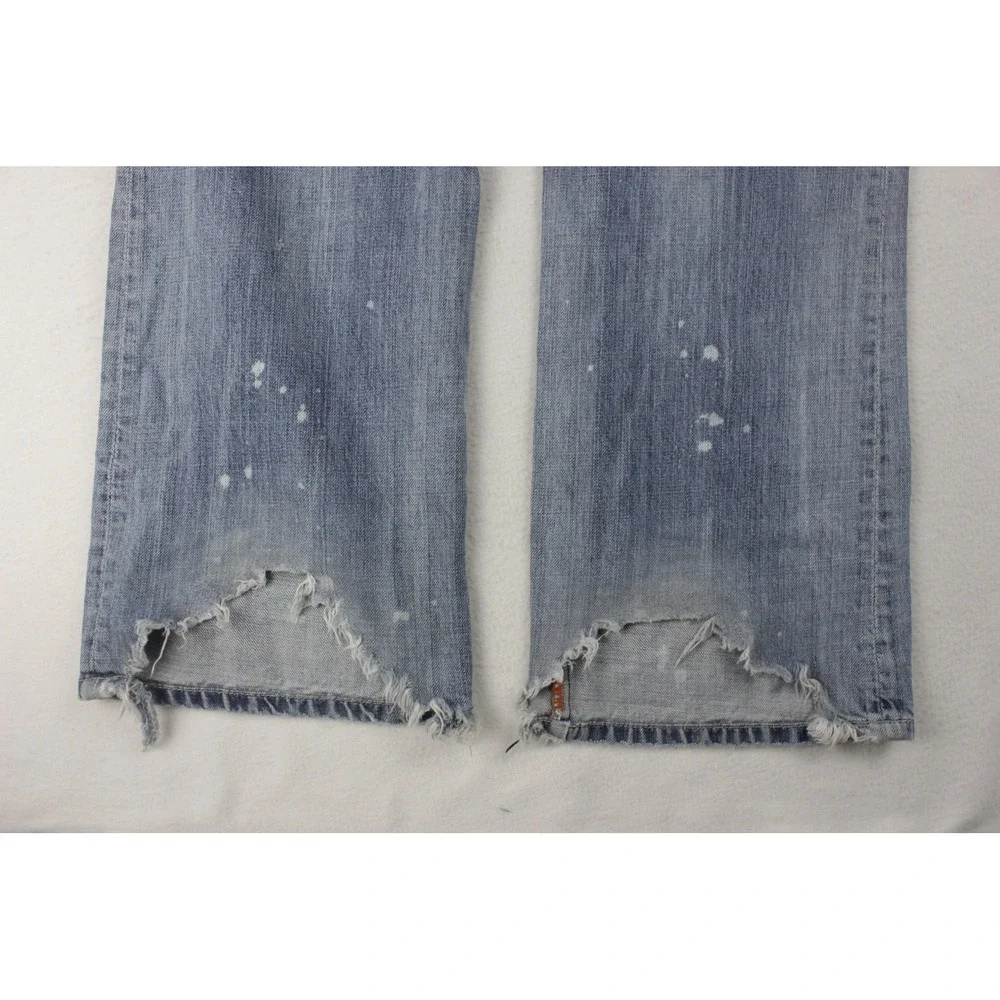 Parasuco Denim Legend Mens 38 Y2K Baggy Jeans Distressed Skater Heel Bites